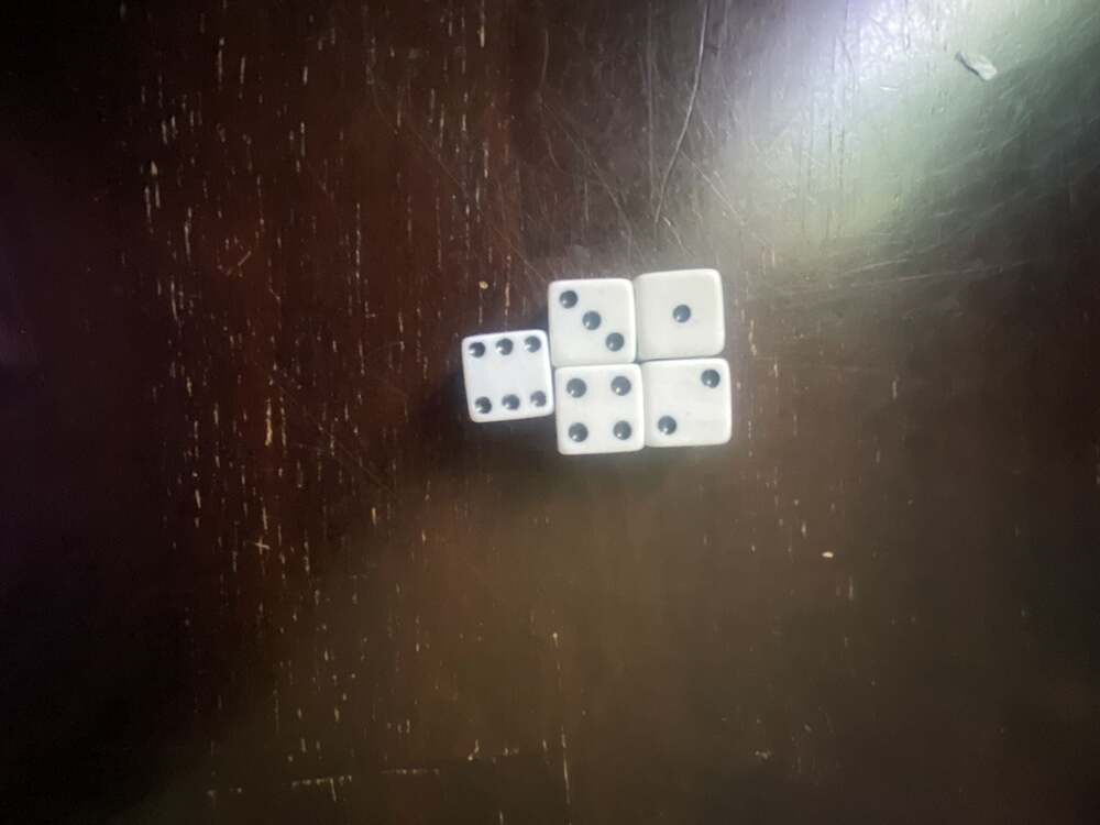 Replacement Set of 5 White 6-Sided Yahtzee Dice